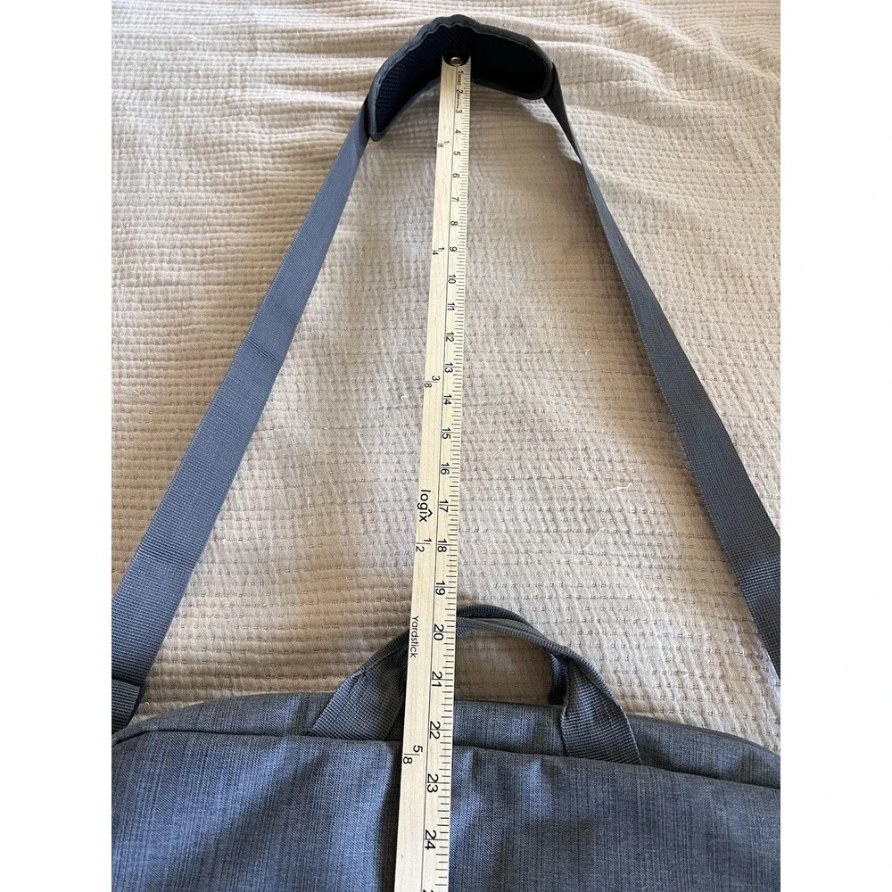 Case Logic Laptop Computer Bag Gray Shoulder Strap Multiple Compartments Zippers